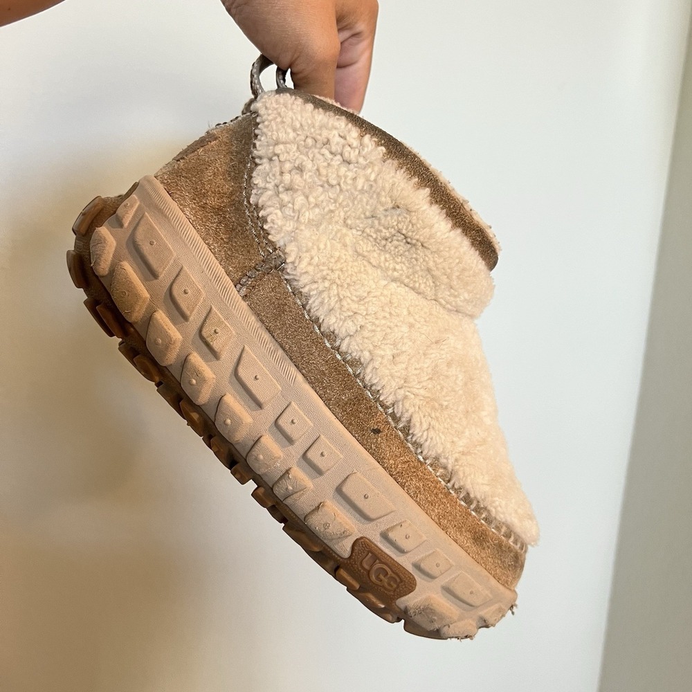 UGG VENTURE DAZE ULTRA MINI COZY NATURAL BOOT UNISEX US 6W CHESTNUT PLATFORM UGG - Picture 4 of 13
